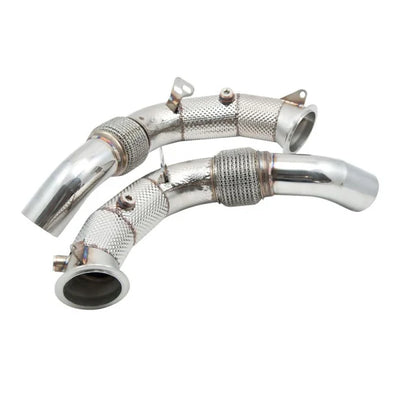 MODE Design 200cpsi Catted Downpipes w. Heatshield for S63 BMW M5 F10 M6 F06 F11 F12