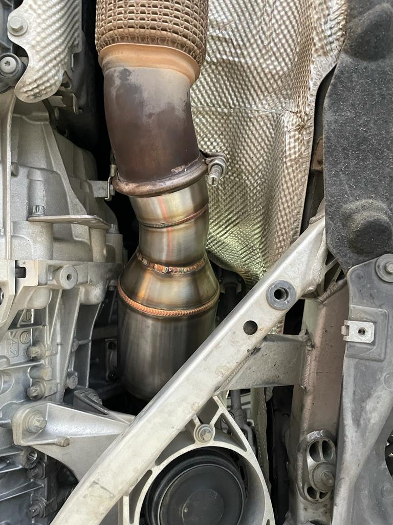 MODE Design 200cpsi Catted Downpipe w. Heatshield N55 EWG BMW M135i F20 M235i F22 335i F30 435i F32 & M2 F87