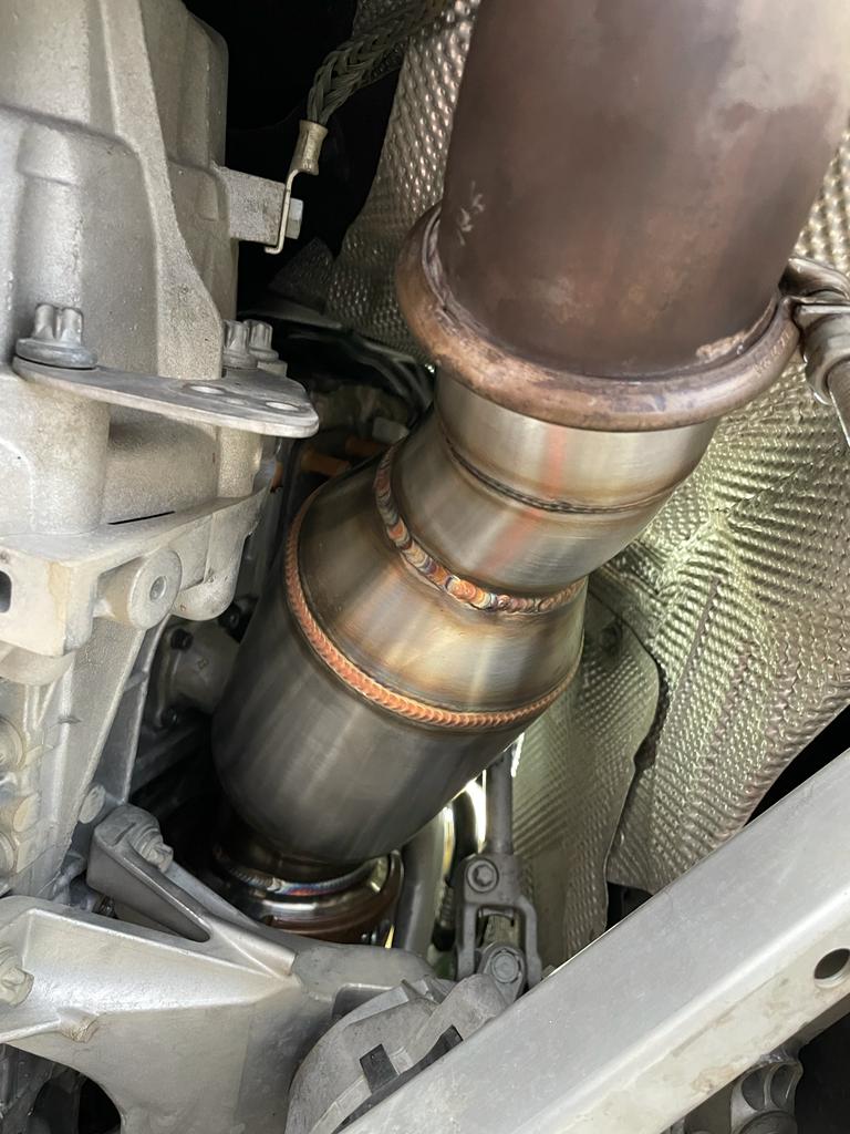 MODE Design 200cpsi Catted Downpipe w. Heatshield N55 EWG BMW M135i F20 M235i F22 335i F30 435i F32 & M2 F87