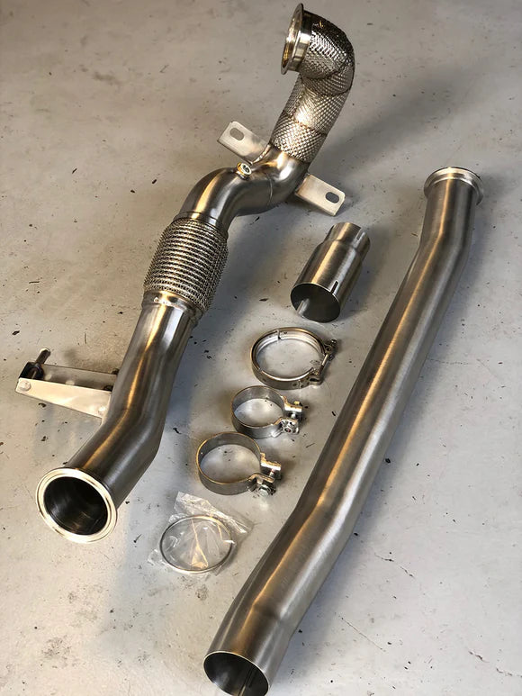 MODE Design Decatted 3.5" Downpipe MQB AWD VW Golf MK7 MK7.5 R Audi A3 S3 8V TT TTS 8S 8S 1.8T / 2.0T EA888