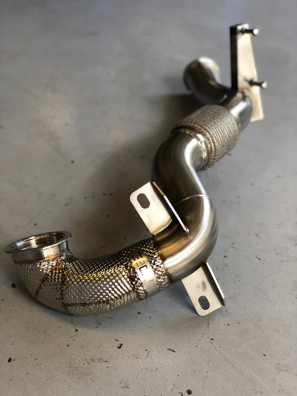 MODE Design 200cpsi Catted 3.5" Downpipe for MQB AWD VW Tiguan 132TSI 162TSI & Skoda Kodiaq Superb 2.0T EA888
