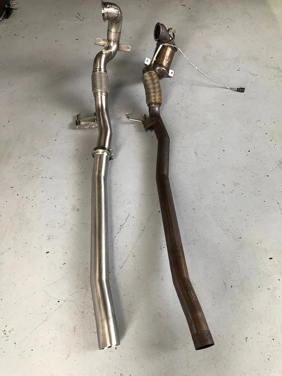 MODE Design 200cpsi Catted 3.5" Downpipe MQB AWD VW Golf MK7 MK7.5 R Audi A3 S3 8V TT TTS 8S 8S 1.8T / 2.0T EA888