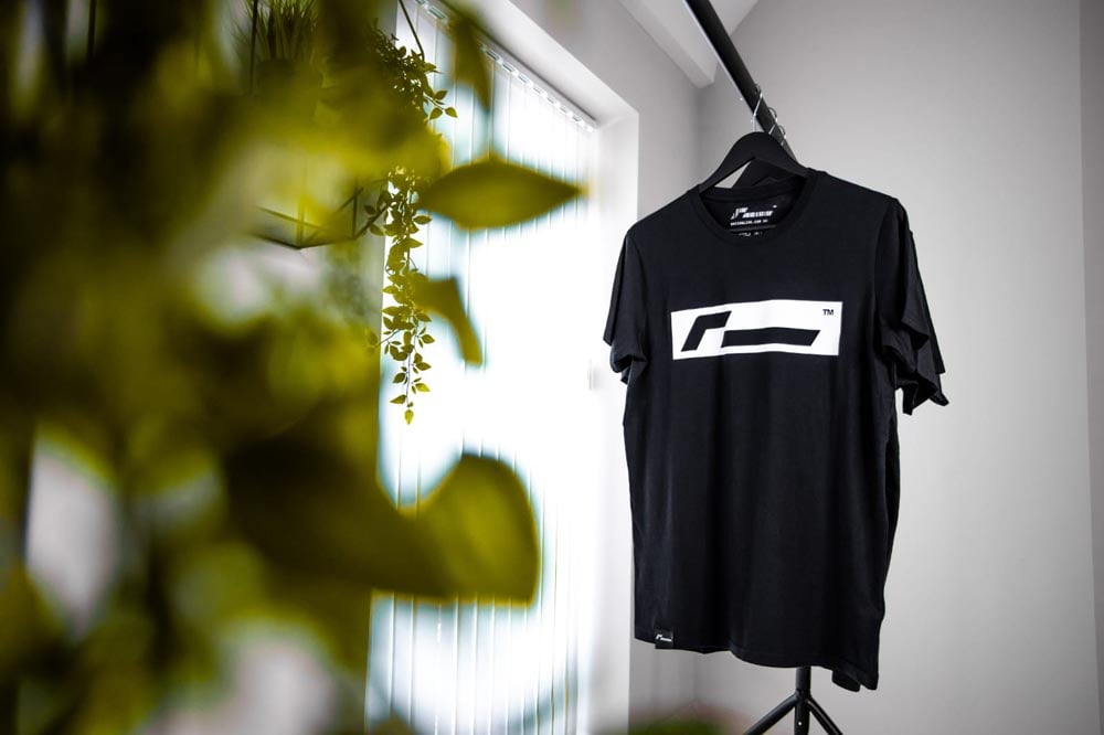 Racingline Black T-shirt with White Box Logo [VWRA001]
