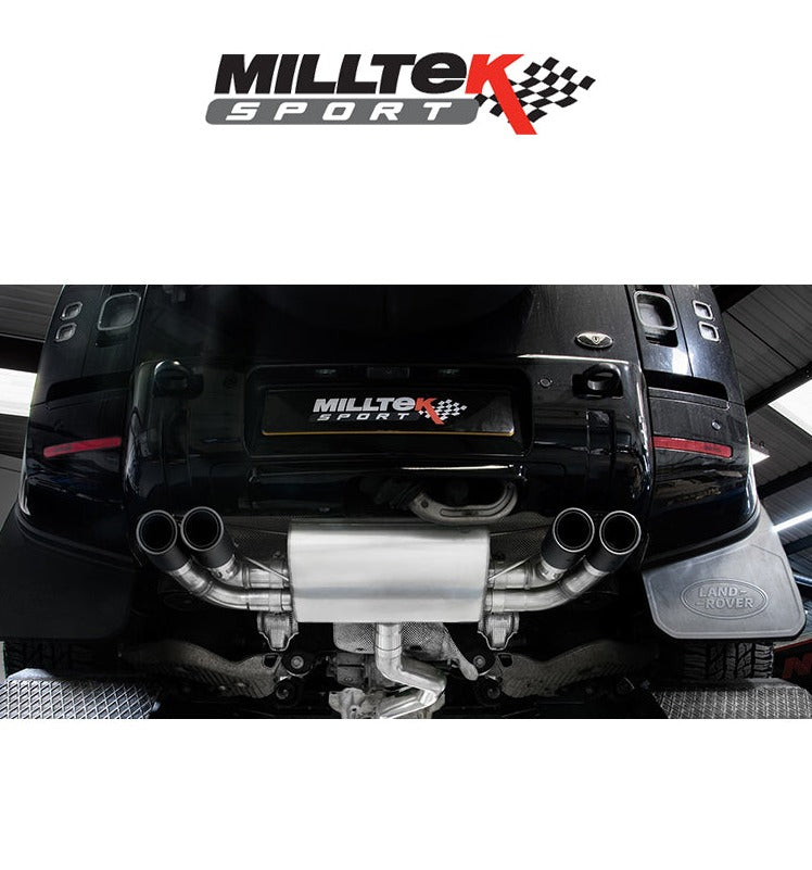 Milltek Sport Resonated Particulate Filter-Back Defender P400 Cerakote Black Tips [SSXLR101]