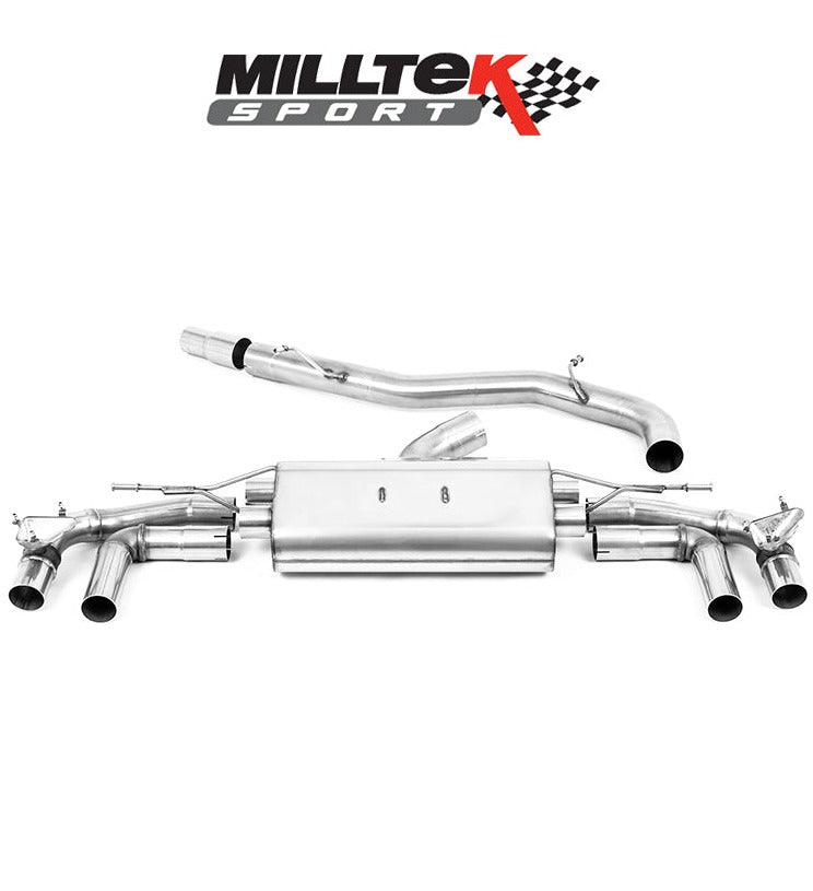 Milltek Sport Particulate Filter-Back 80mm Resonated Cerakote Black 'Oval' Trims [SSXAU923]