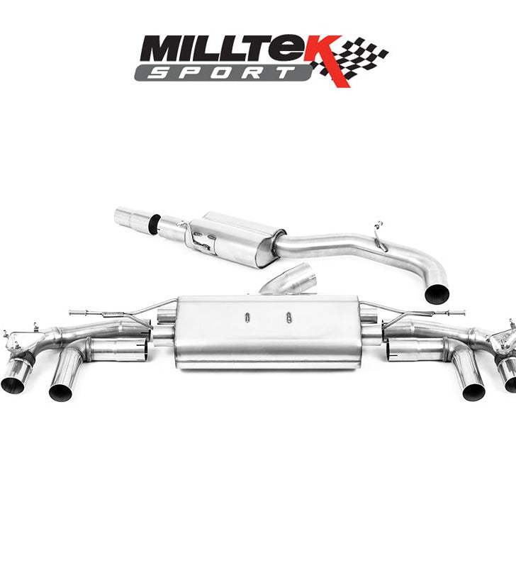Milltek Sport Particulate Filter-Back 80mm Resonated Polished 'Oval' Trims [SSXAU917]