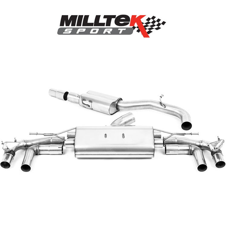 Milltek Sport Particulate Filter-Back 80mm Resonated Cerakote Black 'Oval' ‘115GT’ Trims [SSXAU916]
