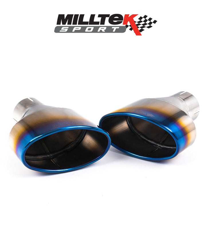 Milltek Sport Cat Back AUDI MK3 TTRS 2.5TFSI Quattro Non Resonated Burnt Titanium Oval Trims [SSXAU794]
