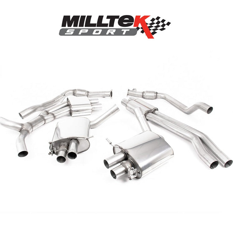 Milltek Sport Cat Back Audi RS4 B9 2.9 V6 (OPF/GPF Models) Resonated Titanium Oval Trims [SSXAU823]