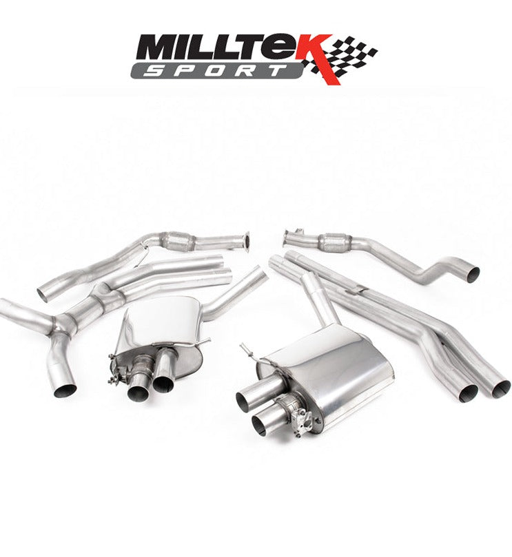 Milltek Sport Cat Back Audi RS4 B9 2.9 V6 (OPF/GPF Models) Semi Resonated Titanium Oval Trims [SSXAU827