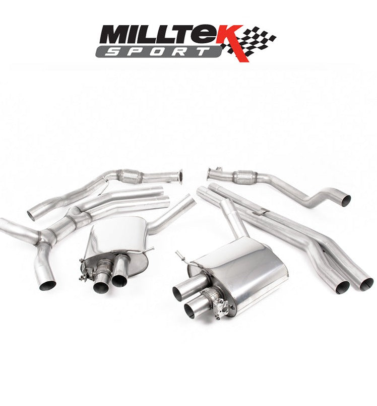 Milltek Sport Cat Back Audi RS4 B9 2.9 V6 (OPF/GPF Models) Resonated Burnt Titanium Oval Trims [SSXAU824]
