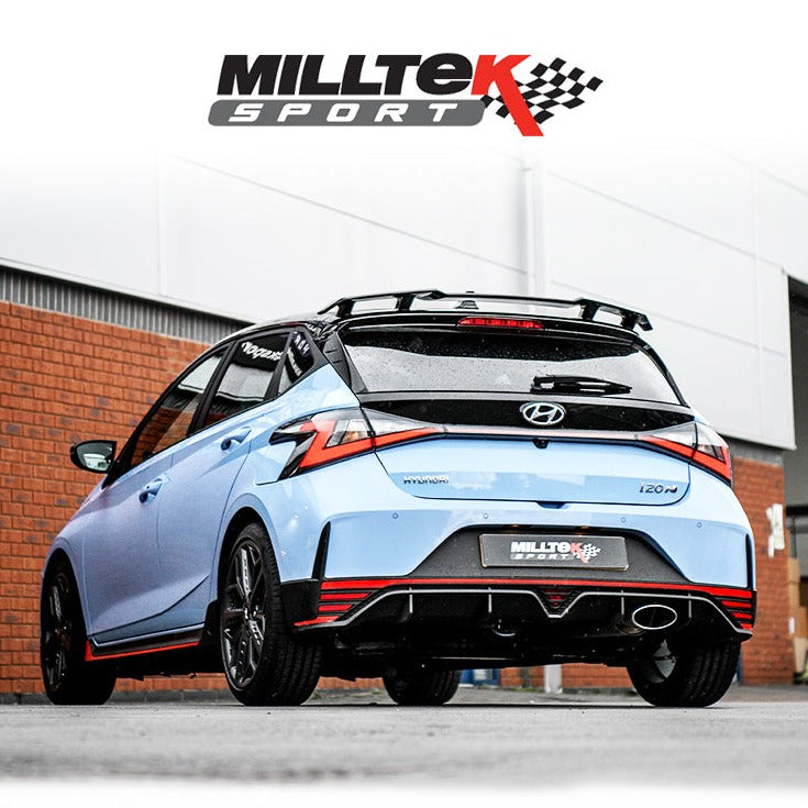 Milltek Sport Particulate Filter Back Resonated Hyundai I20N 1.6 T-GDi Cerakote Black Trims [SSXHY159]
