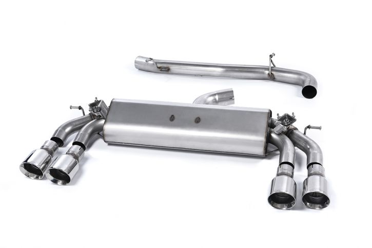 Milltek Sport Cat-Back – Audi S3, Non-Resonated (Louder), Quad Round Polished Tips [SSXAU471]