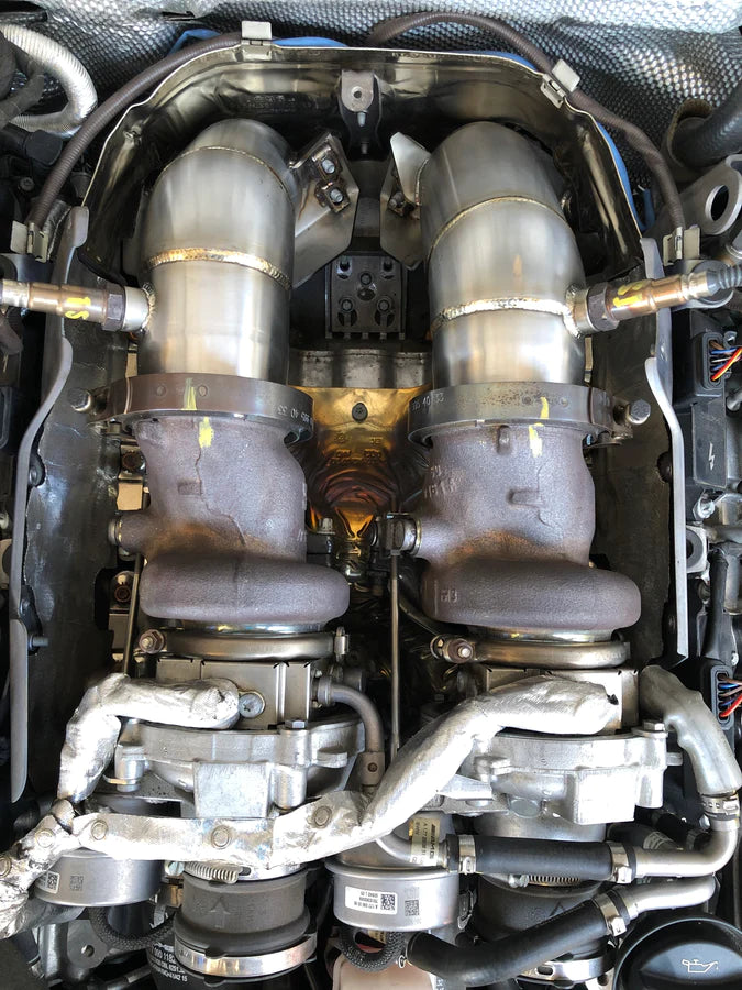 MODE Design 200cpsi Catted 3.5" Downpipes C63s AMG Mercedes Benz W205 Sedan Coupe Wagon

