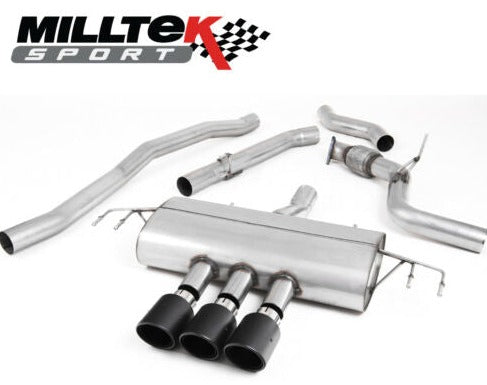 Milltek Sport Cat-Back – Honda Civic (FK8) Type-R, Non-Resonated Race, 3 X Carbon Jet-100 Tips [SSXHO250]